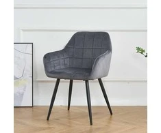Re Stock Furniture Aksominė kėdė „Komo“, pilka