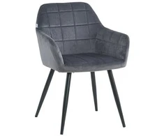 Re Stock Furniture Aksominė kėdė „Komo“, pilka