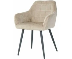 Re Stock Furniture Aksominė kėdė „Komo“, smėlio spalvos