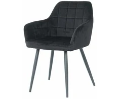 Re Stock Furniture Aksominė kėdė „Komo“, juoda