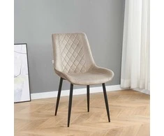 Re Stock Furniture Aksominė kėdė „Lugano“, smėlio spalvos