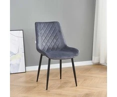 Re Stock Furniture Aksominė kėdė „Lugano“, pilka
