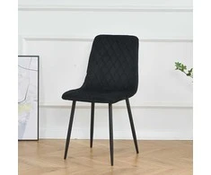 Re Stock Furniture Aksominė kėdė „Orta“, juoda