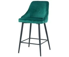 Re Stock Furniture Aksominė pusbario kėdė „Deka“, žalia