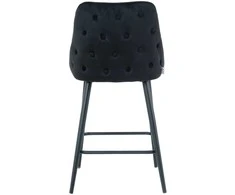 Re Stock Furniture Aksominė pusbario kėdė „Deka“, juoda