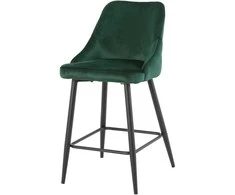 Re Stock Furniture Aksominė pusbario kėdė „Deka“, tamsiai žalia
