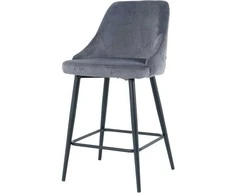 Re Stock Furniture Aksominė pusbario kėdė „Deka“, pilka