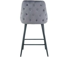 Re Stock Furniture Aksominė pusbario kėdė „Deka“, pilka