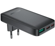 Acefast A100 65W GaN 2 USB-C+ USB-A įkroviklis Ultra Slim – juodos spalvos