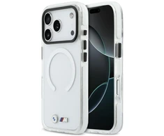 Dėklas BMW M IML Shockproof Metal Logos MagSafe Case for iPhone 17 Pro - Clear