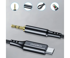 Choetech AUX006 USB-C / mini jack 3.5mm cable 1 m – juodas