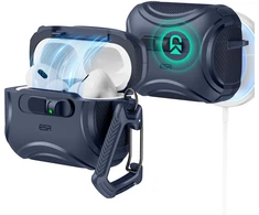 ESR Cyber ​​​​FlickLock MagSafe dėklas, skirtas AirPods Pro 3 ausinėms – tamsiai mėlynas Mėlyna