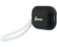 „Guess“ blizgantis perlų dirželio dėklas, skirtas „AirPods Pro 3“ ausinėms - Juodas