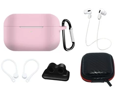 Dėklas Hurtel AirPods Pro/Pro 2 silikoninių priedų rinkinys – rožinis