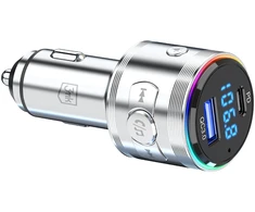 3Mk apsaugos priedai - 3mk Hyper Car Power siųstuvas 48W QC PD PPS USB 1C1A Sidabrinis