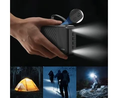 Dudao K11 Max 30000mAh Powerbank su integruotais kabeliais – juodos spalvos
