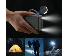 Dudao K11 Pro 20000mAh Powerbank su integruotais kabeliais – baltos spalvos