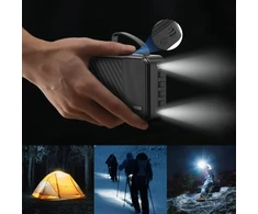 Dudao K11 Pro 20000mAh Powerbank su integruotais kabeliais – juodos spalvos