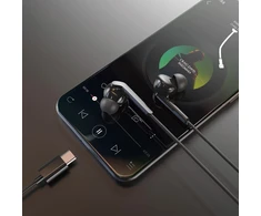 Dudao X3C+ laidinės USB-C į ausis įkišamos ausinės 1.2m – juodos spalvos