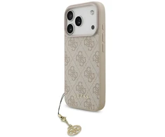 Guess 4G Charm dėklas skirtas Apple iPhone 17 Pro Tone on Tone rožinės spalvos