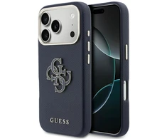 Dėklas GUESS case for IPHONE 17 Pro Max GUHCP17X5PS4RGGB (PU FW Resin Logo) mėlynas