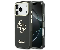 Dėklas Guess IML 4G Script Metal case for iPhone 17 Pro - juodas