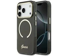 Dėklas Guess IML Script Metal MagSafe Case for iPhone 17 Pro - Juodas