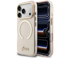 Dėklas Guess IML Script Metal MagSafe Case for iPhone 17 Pro - Rožinė