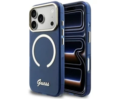 Dėklas Guess IML Script Metal MagSafe Case for iPhone 17 Pro Max - Mėlyna