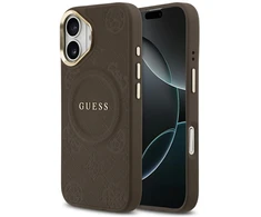 GUESS dėklas, skirtas IPHONE 17, suderinamas su MagSafe GUHMP17SPSAMSECW (PU su bijūnų spalvos karštu antspaudu), rudas