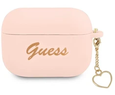 Apple AirPods Pro Guess silikoninis Charm Heart Collection (GUAPLSCHSP) ausinių dėklas rožinės spalvos