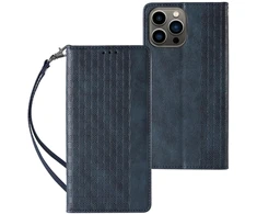 Hurtel Atverčiamas Magnet Strap dėklas iPhone 14 Pro Max – mėlynas