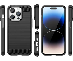 Hurtel Carbon dėklas iPhone 14 Pro – juodas TPU