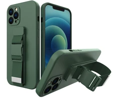 Hurtel Dėklas su virvele iPhone 12 Pro Max – tamsiai žalias