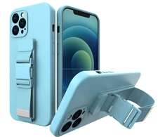 Hurtel Dėklas su virvele iPhone 13 Pro – mėlynas