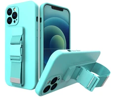 Hurtel Dėklas su virvute iPhone 12 Pro Max – šviesiai mėlynas