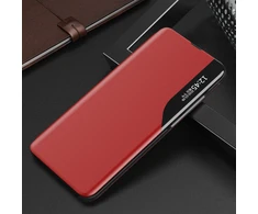 Hurtel Eco Leather View Case dėklas Galaxy A22 4G – raudonas