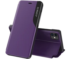 Hurtel Eco Leather View dėklas iPhone 13 Pro Max – violetinis