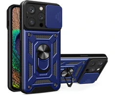 Hurtel Hybrid Armor Camshield dėklas iPhone 15 Pro Max – mėlynas