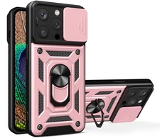 Hurtel Hybrid Armor Camshield dėklas iPhone 15 Pro – rožinis