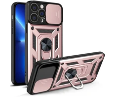 Hurtel Hybrid Armor Camshield dėklas iPhone 13 Pro – rožinis