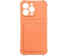 Hurtel iPhone 13 Pro Max dėklas su kortelių skyriumi – oranžinis