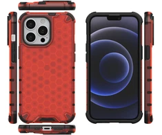 Hurtel Korėtas dėklas iPhone 13 Pro – raudonas (TPU/PC)