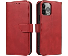 Hurtel Magnet Case dėklas-piniginė iPhone 15 Pro Max – raudonas
