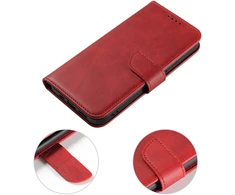 Hurtel Magnet Case dėklas-piniginė iPhone 15 Pro Max – raudonas