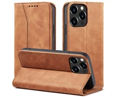 Hurtel Magnet Fancy Case dėklas iPhone 13 Pro Max – rudas