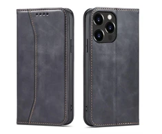 Hurtel Magnet Fancy dėklas iPhone 13 Pro Max – juodas, piniginė
