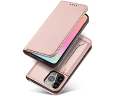Hurtel Magnetinis dėklas-piniginė iPhone 13 Pro – rožinis