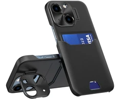 Hurtel Odinis dėklas su stovu ir kortelei iPhone 14 – juodas