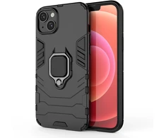Hurtel Ring Armor dėklas iPhone 14 šarvuoto dangtelio magnetinis laikiklis žiedas juodas